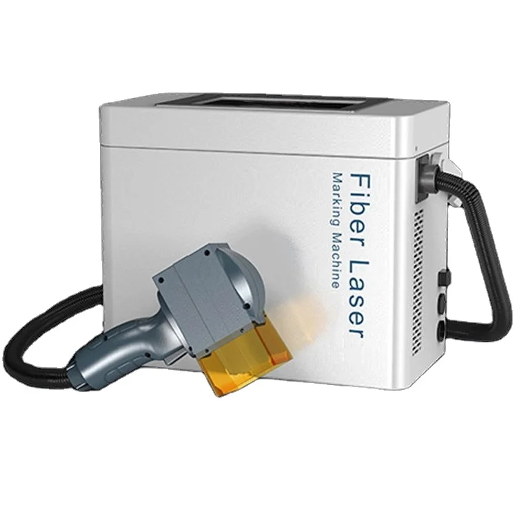 Handheld Fiber Laser Marking Machines Portable Logo Laser Marker Production Expiration Date Lot Number Laser Engraver on Metal