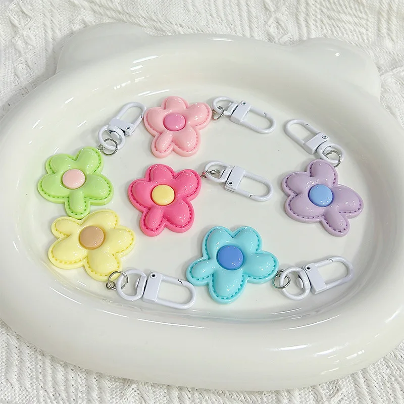New Candy Color Flower Key  Color Key Chain Pendant Instagram Cute Girl Bag Accessories