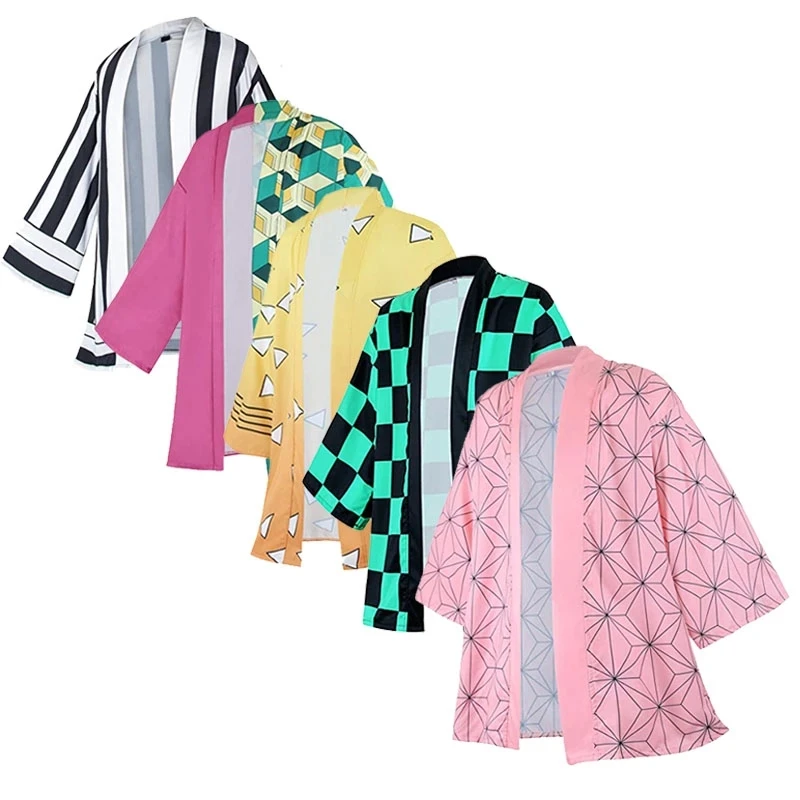 Women/Men Streetwear Demon Slayer Kimetsu no Yaiba 3D Printing Coat Japanese Anime Kimono Haori Yukata Adult Child Cosplay Cloak