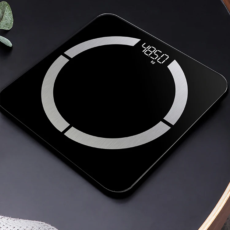 High-Accurate 8 Sensor Smart Body Fat Scale Customized Logo Digital Floor Scale 0.1g Accuracy Glass Material ROHS Certificate