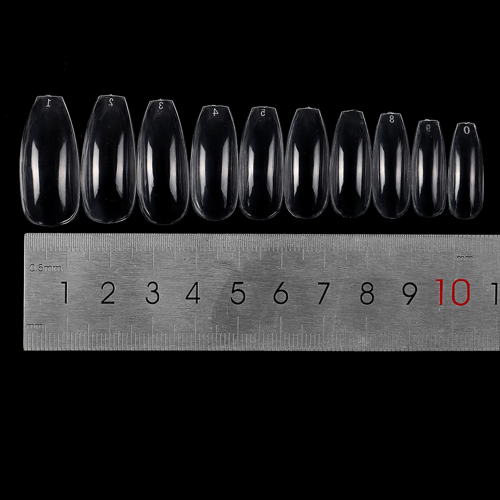 Wholesale 100Pcs Clear Manicure Ballerina Nail Tips Nail Art Salon Coffin Extension Tool Nail Gel Art Beauty Decoration