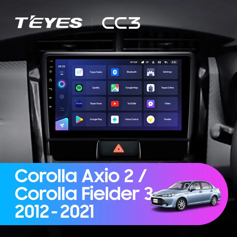 TEYES CC3 For Toyota Corolla Axio 2 Fielder 3 E160 2012 - 2021 Car Radio Multimedia Player Navigation stereo No 2din 2 din dvd
