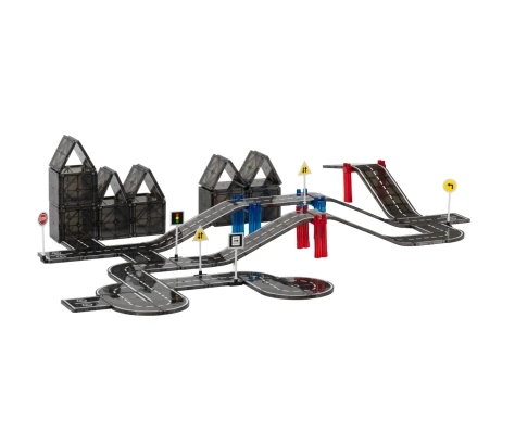 Juego de pista carreras Azulejos magnéticos bloques construction juguetes educativos bolas canicas