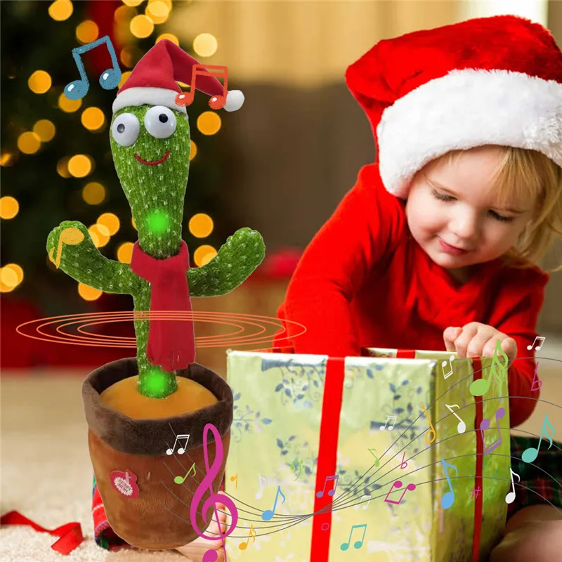 Dancing Cactus Electron Plush Toy Soft Plush Doll Babies Cactus That Can Sing And Dance Voice Interactive Cactus Plush Toy
