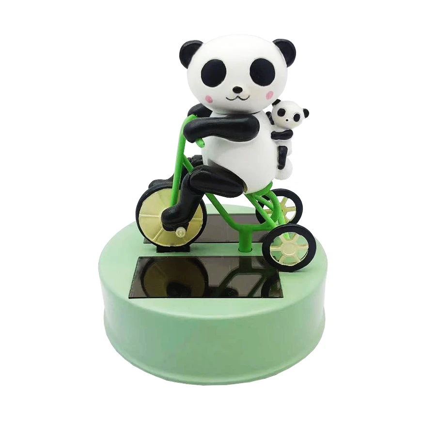 Accept custom funny solar shaking head toy solar powered panda toy kids gift