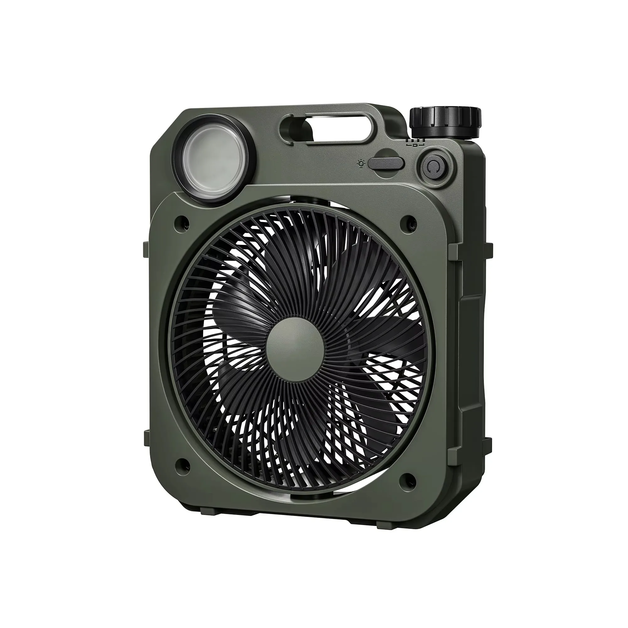 8 Inch Auto-Oscillating Camping Fan Table Fan with Light and Output Function