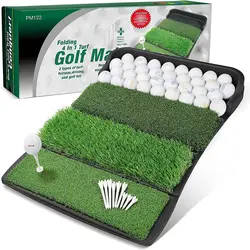 OEM/ODM Wholesale Hot sales 4 in 1 foldable Golf Hitting Mat with Tray Custom Practice Training