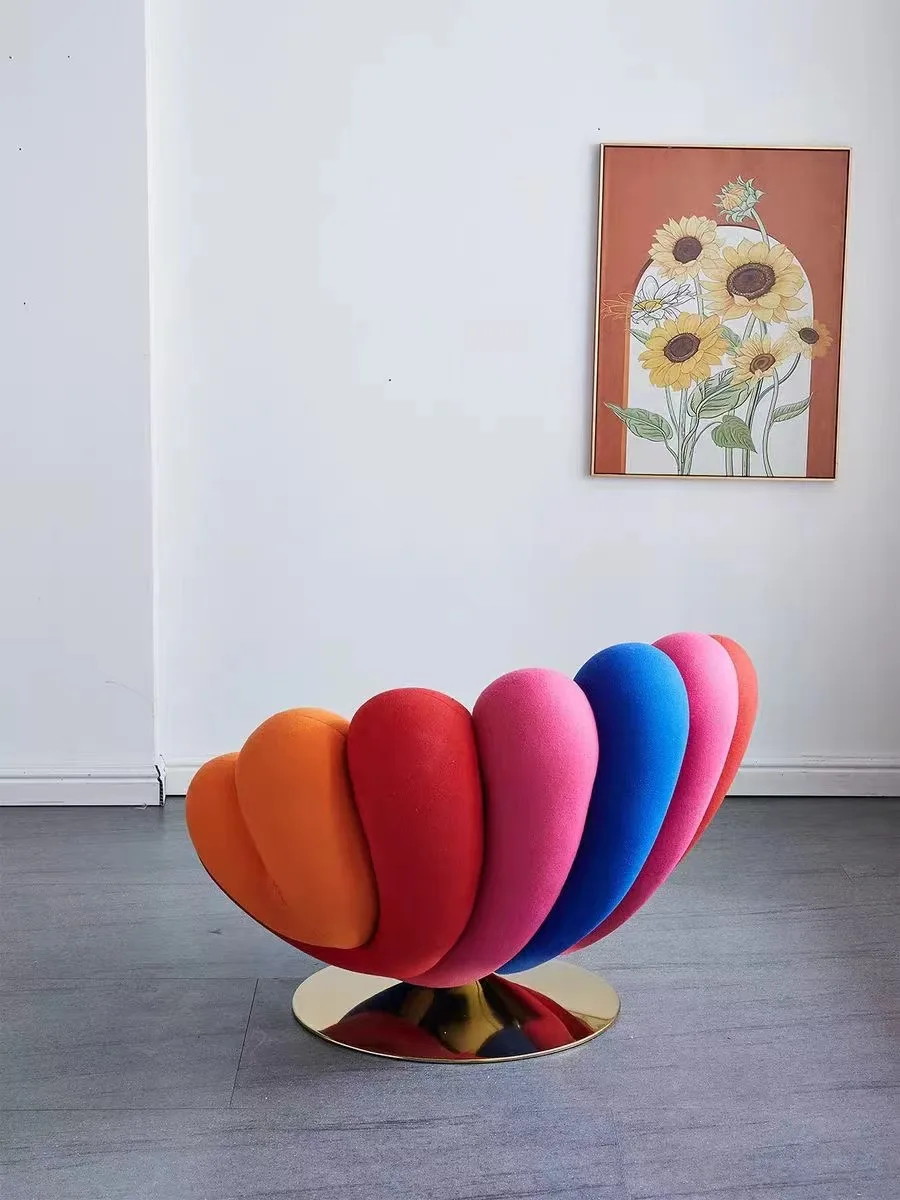Living Room Furniture Modern Leisure Sofa Chair Italian Style Recliner Leisure Colorful Hotel Sofa Chair