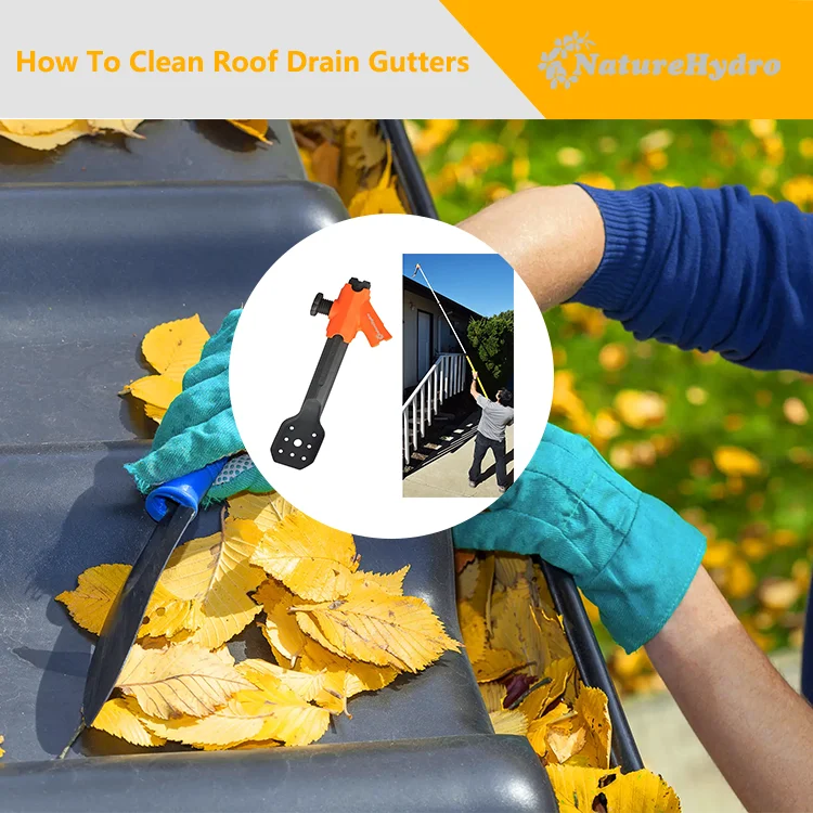 Gutter Leaf Cleaning Tool From Ground Cleaner Attachment Gutter Scoop Rake