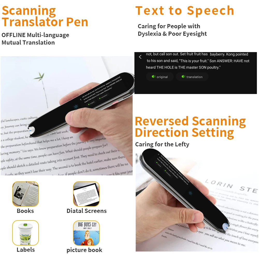 Arabic Translation Scanning Pen Portable Smart Translator with Touch Screen support 112 languages for Language Learning