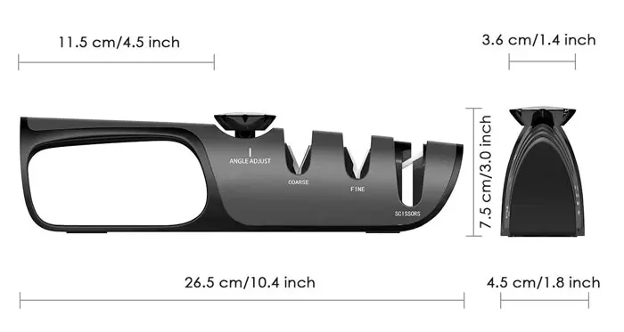 Professional 4 in 1 Knife Sharpener with Adjustable Angle Button