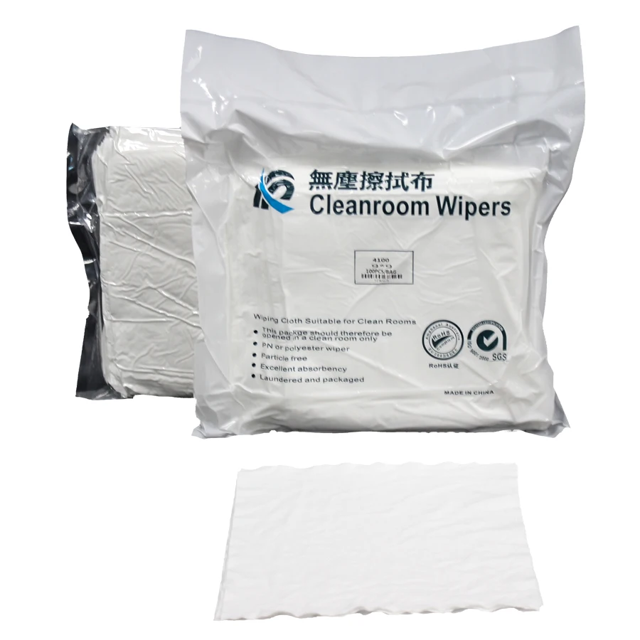 Wholesale Lint Free cleanroom Industrial Wipes 100% Polyester Microfiber Cleaning Cloth For Ultra Lens Cleaning