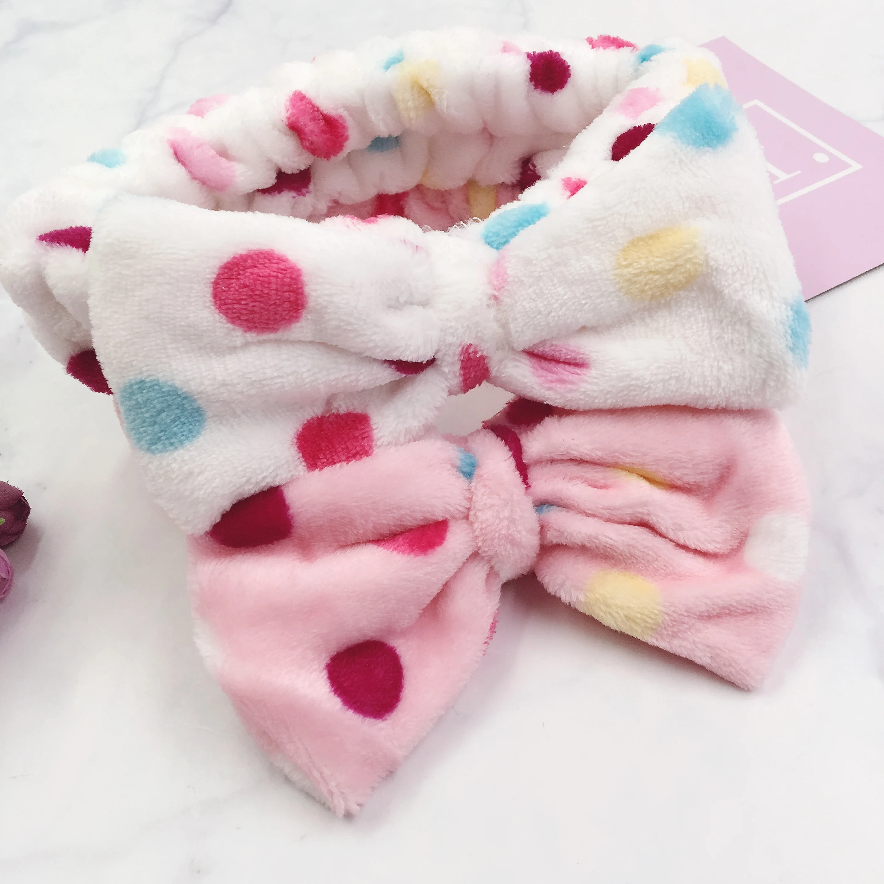 Wholesale Cute Colorful Design Elastic Headband Plush Butterfly Hair Band