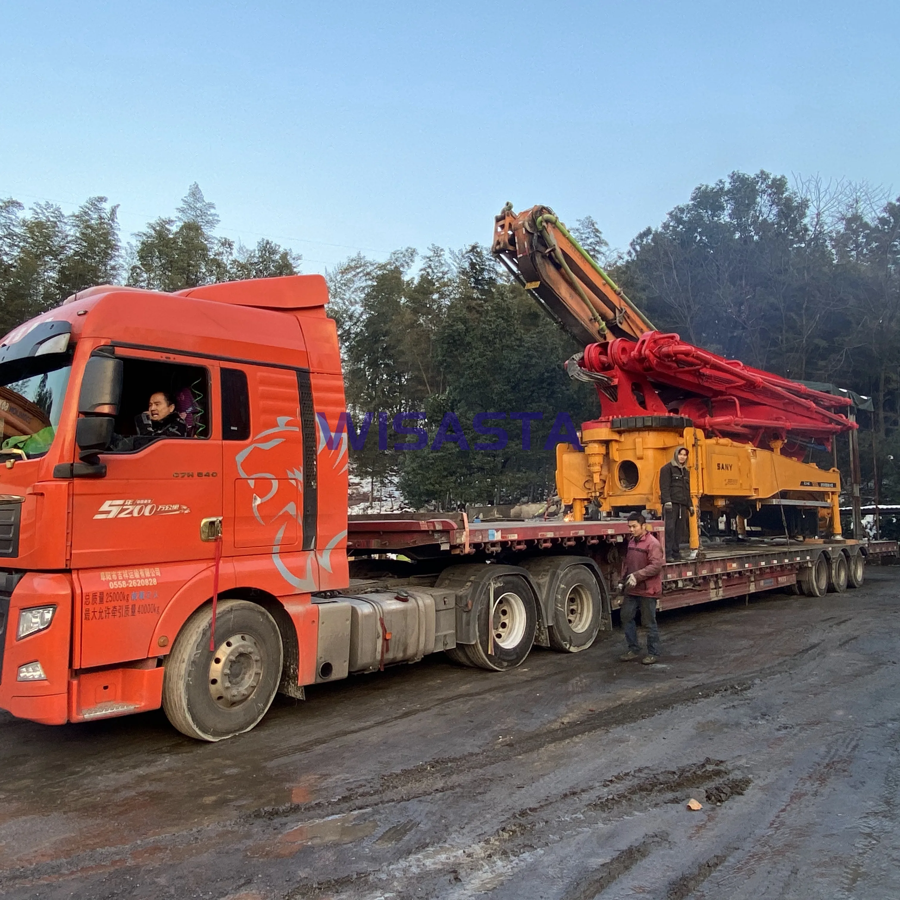 Selling without chassis separately Used SANY SY5313THB 46M boom concrete pumping machinery for Mounted truck pump in Turkey