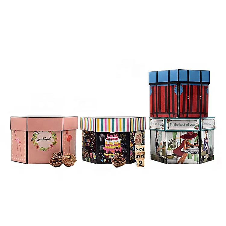 Wholesale custom birthday and valentine surprised explosion gift box Hot sale photo album explosion box