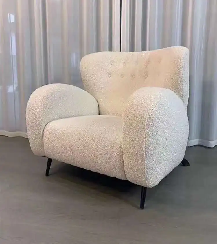 Customized color 730gsm boucle sofa fabric 100% polyester teddy  fabric for interior decoration furniture chair