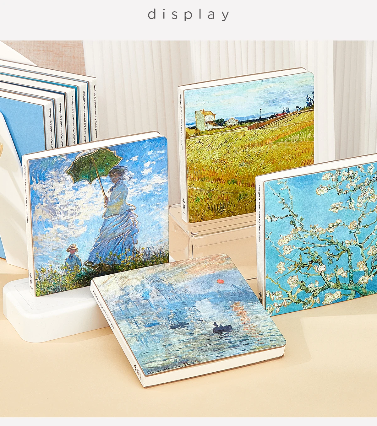 Лидер продаж, персональный склад, Прямая поставка для van Gogh Monet серии картин, блокнот с квадратным рисунком