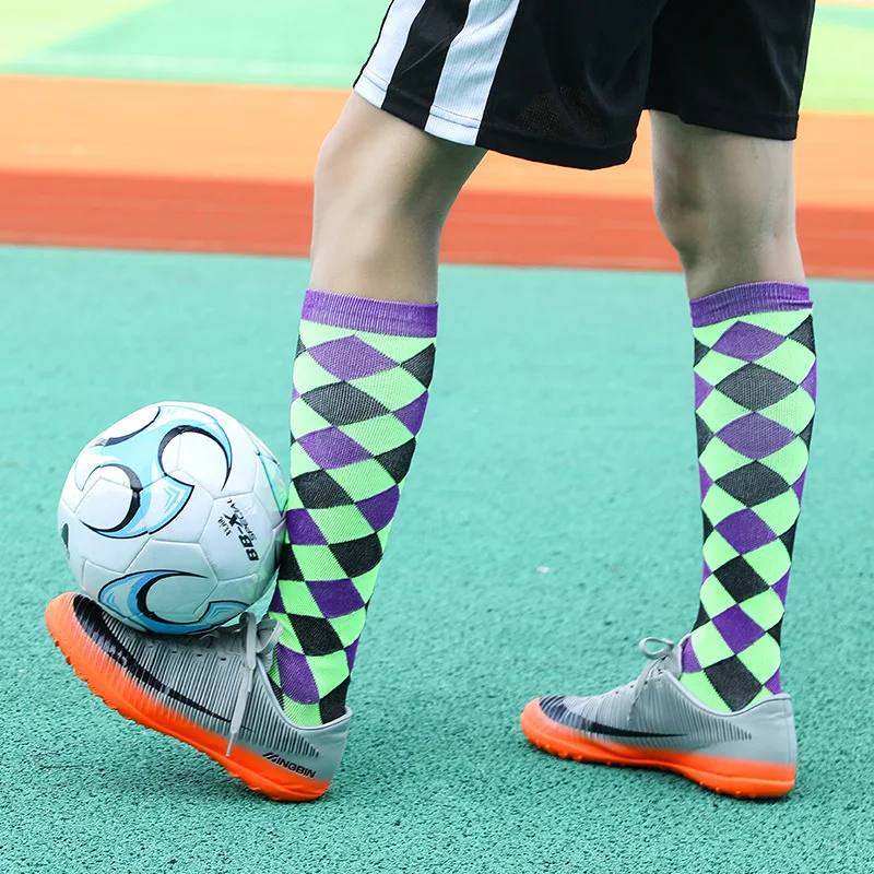 Wholesale Custom Colorful Unisex Running Nursing Marathon Sport Socks Knee High Compression Socks For Men Women