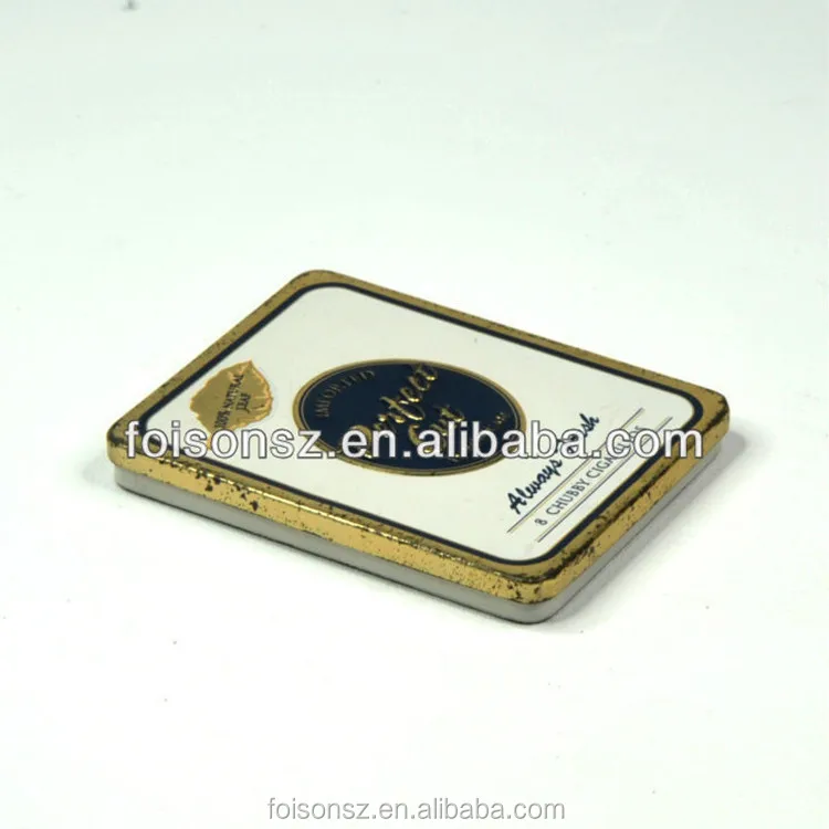 classic design rectangular cigarette cigar metal tin case
