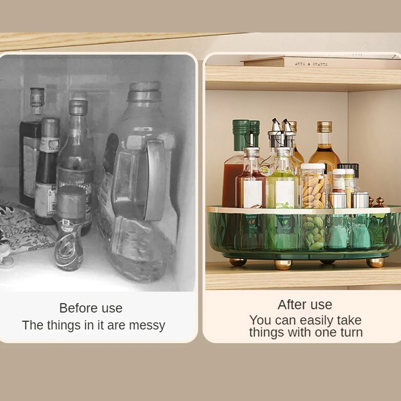 Home and kitchen rotate storage boxcontainers food storage container shelf holder spice rack Cosmetic organizer