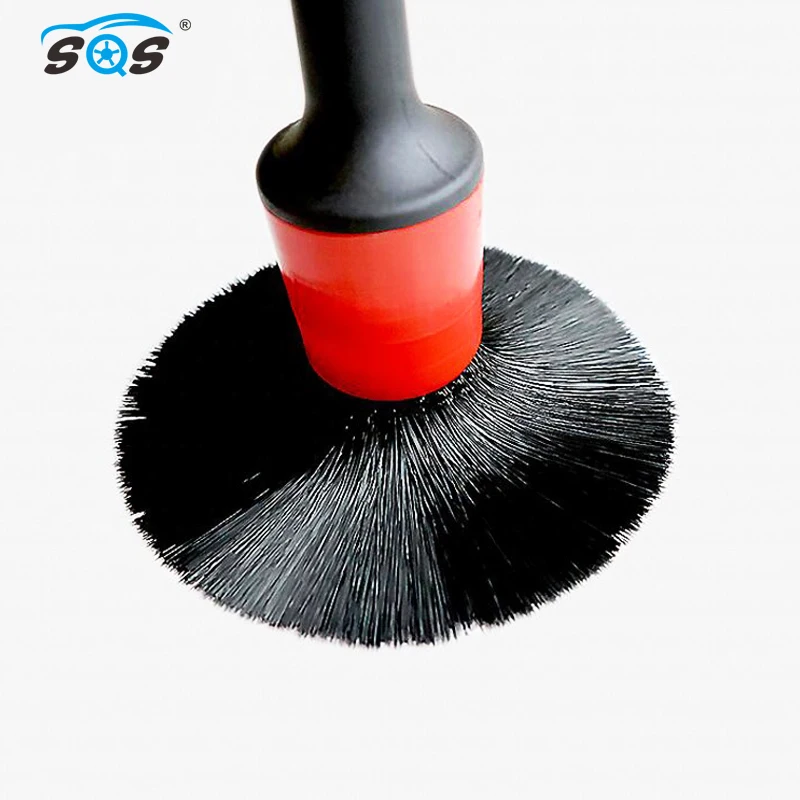 
Auto Cleaning Long Hair Black Red Brush Car Detailing Wheel Interior Detail Brushes for Car Wash 