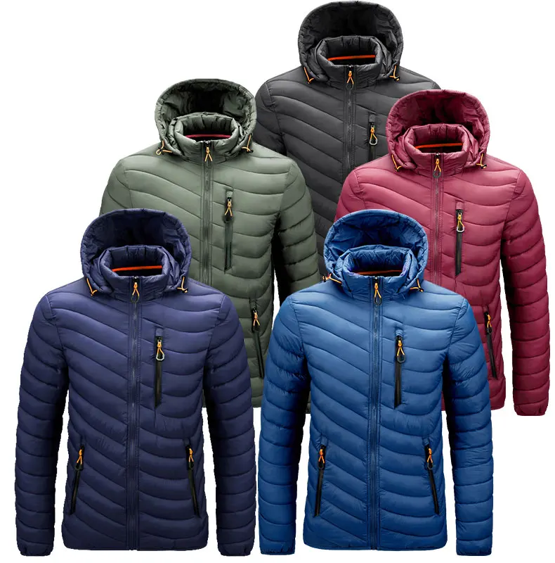 2021 Wholesale Cheapest Plus Size Stand Collar Slim Removable Hood Male Winter Puffer Jacket Men