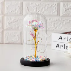 Eternal Rose with Acrylic Crystal Ring Box Preserved Fresh Flower Mother S Day Valentine S Day Christmas Thanksg Gifts for Women