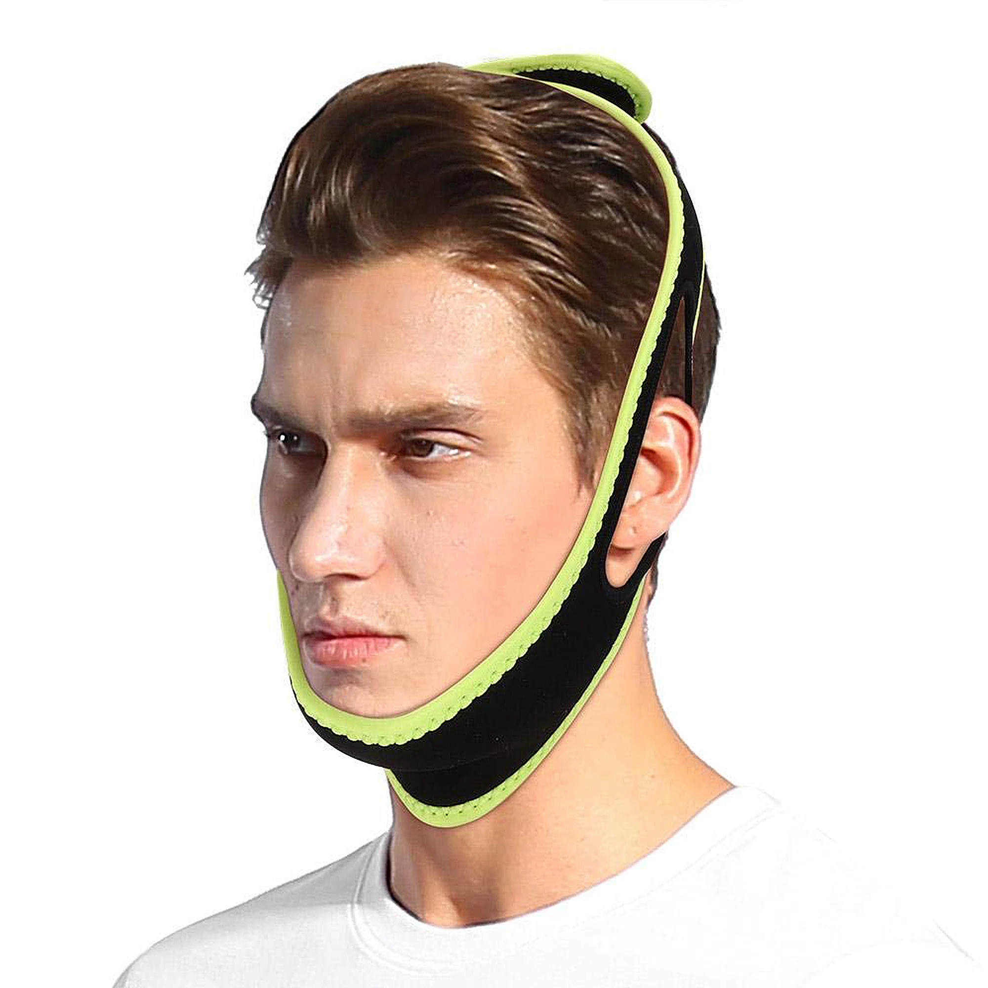 Anti snore sleep deep guard stopper aid device adjustable chin strap