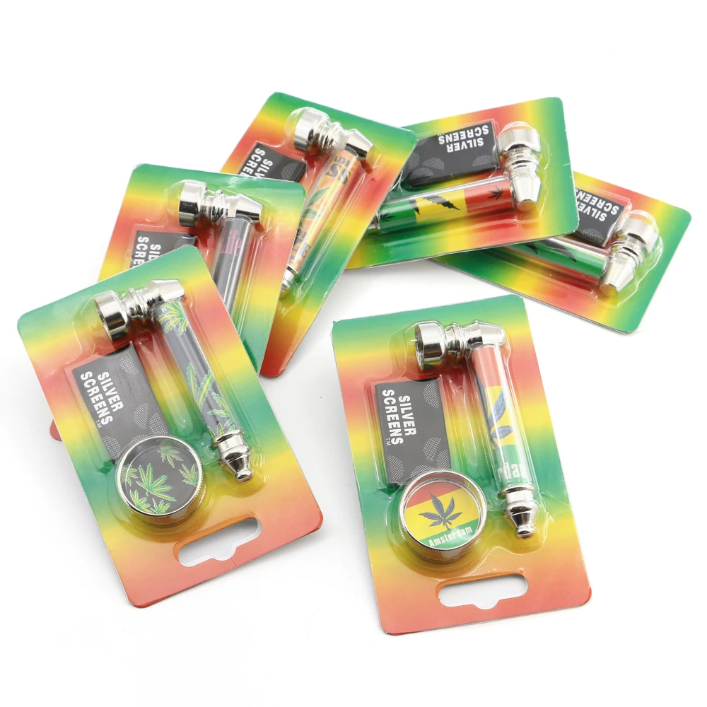 Оптовая продажа, новый стиль, набор аксессуаров для курения, металлическая мельница для сорняков, табак, подарочный набор