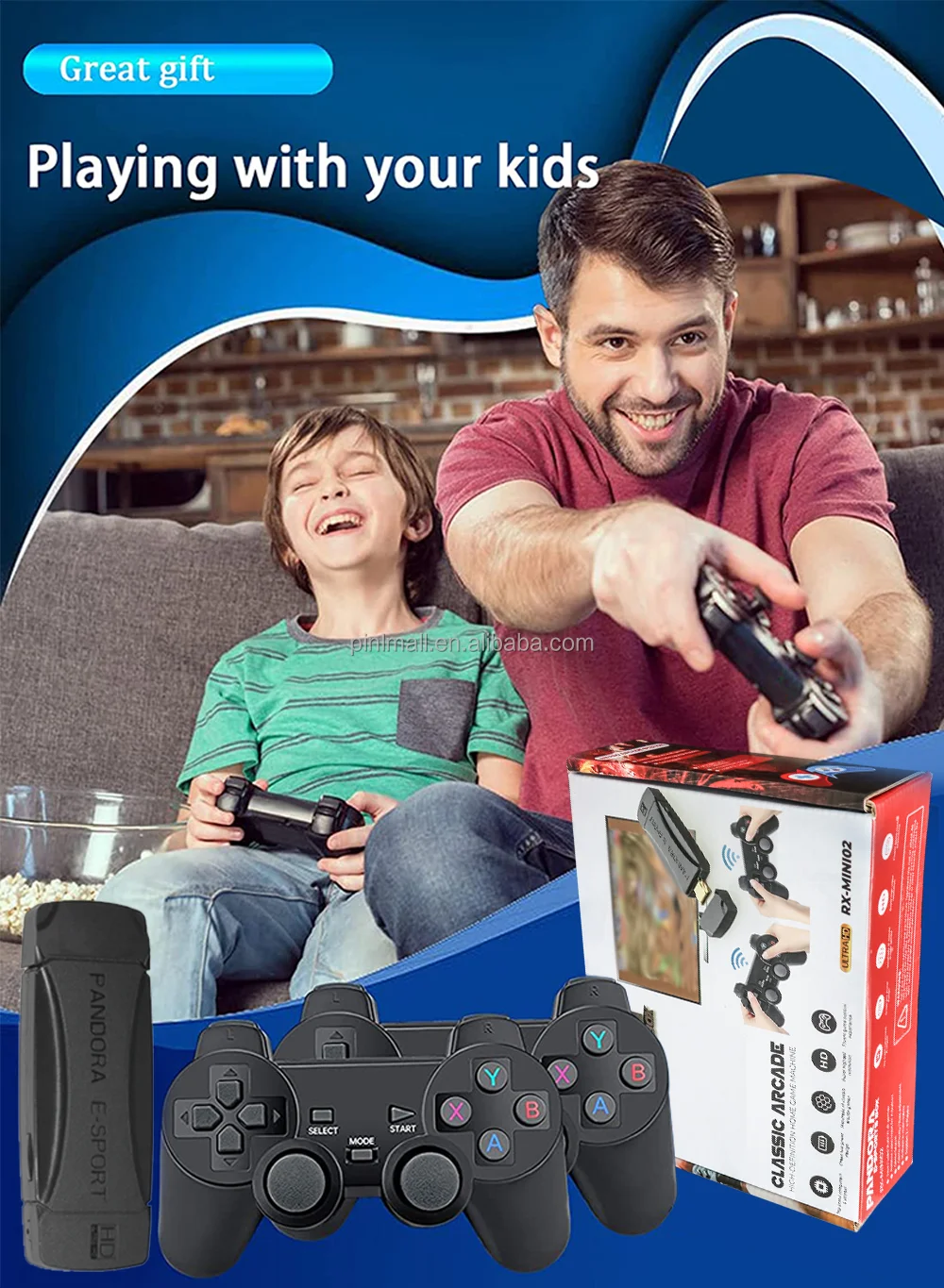 12000 в 1 новый стиль беспроводной игровой контроллер 3d Игровая приставка Plug and Play Pandora аркадная game stick lite