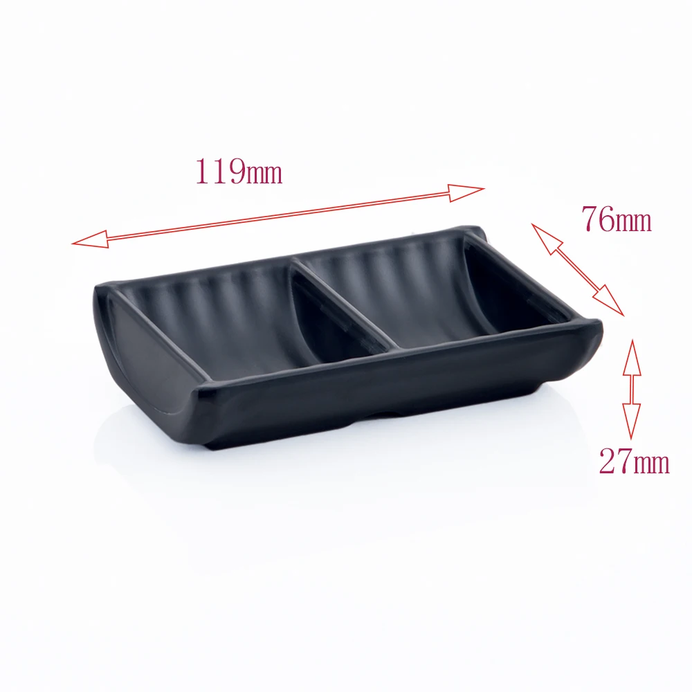 Restaurant tableware Sushi and Barbecue Serving black rectangular melamine plates and dishes set