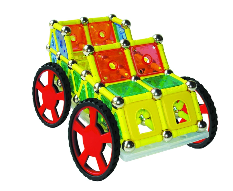 IPOP Colorful Magnetic sticks with steel balls DIY building blocks toys for kids