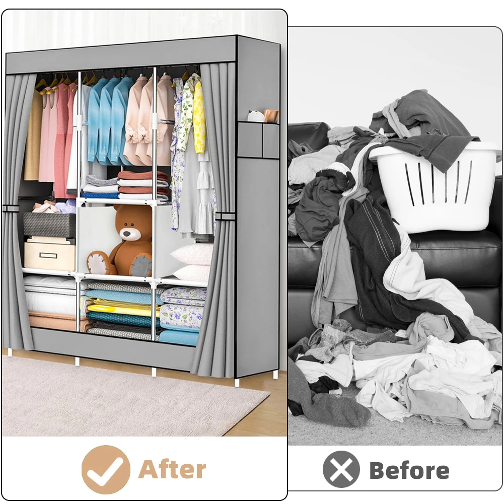 Easy to assemble simple Modern Wardrobe Clothes Organizer Non-Woven Fabric Closet Freestanding Garment Organizer