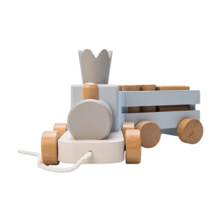 Wooddytoys для раннего развития детей Детские игрушки автомобиль тянуть поезд со строительными блоками для грузовиков деревянные игрушки для детей в возрасте от 1 года для малышей в возрасте от