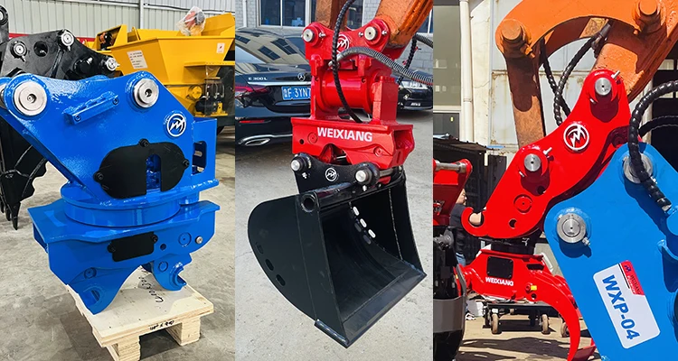 45 Degree Tilt Rotating Quick Hitch Excavator Tilting Quick Coupler