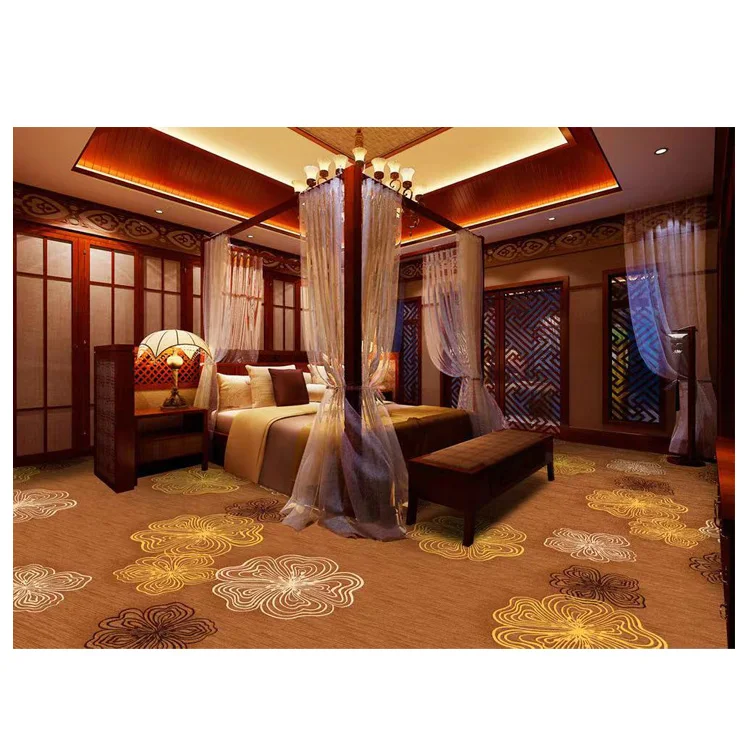 Xnuoao Custom fire resistant 800g pile weight printed hotel floor wall to wall carpet for casino ready to ship