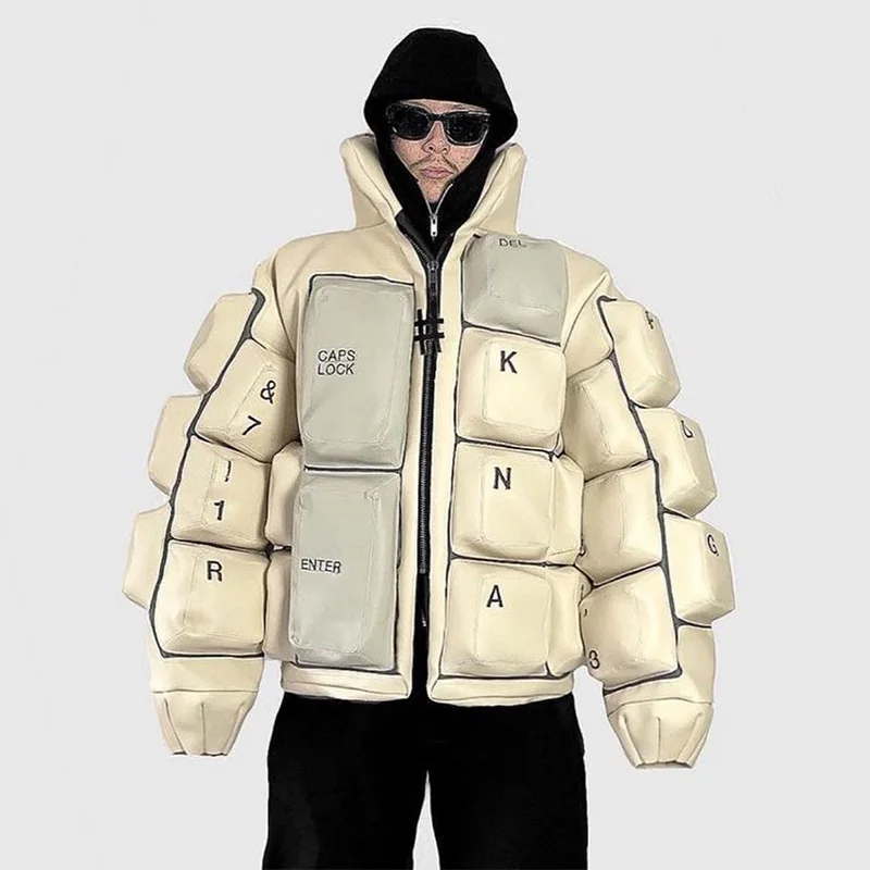 Новый 2023 высококачественные модные мужские куртки с клавиатурой пуховик производство пользовательских