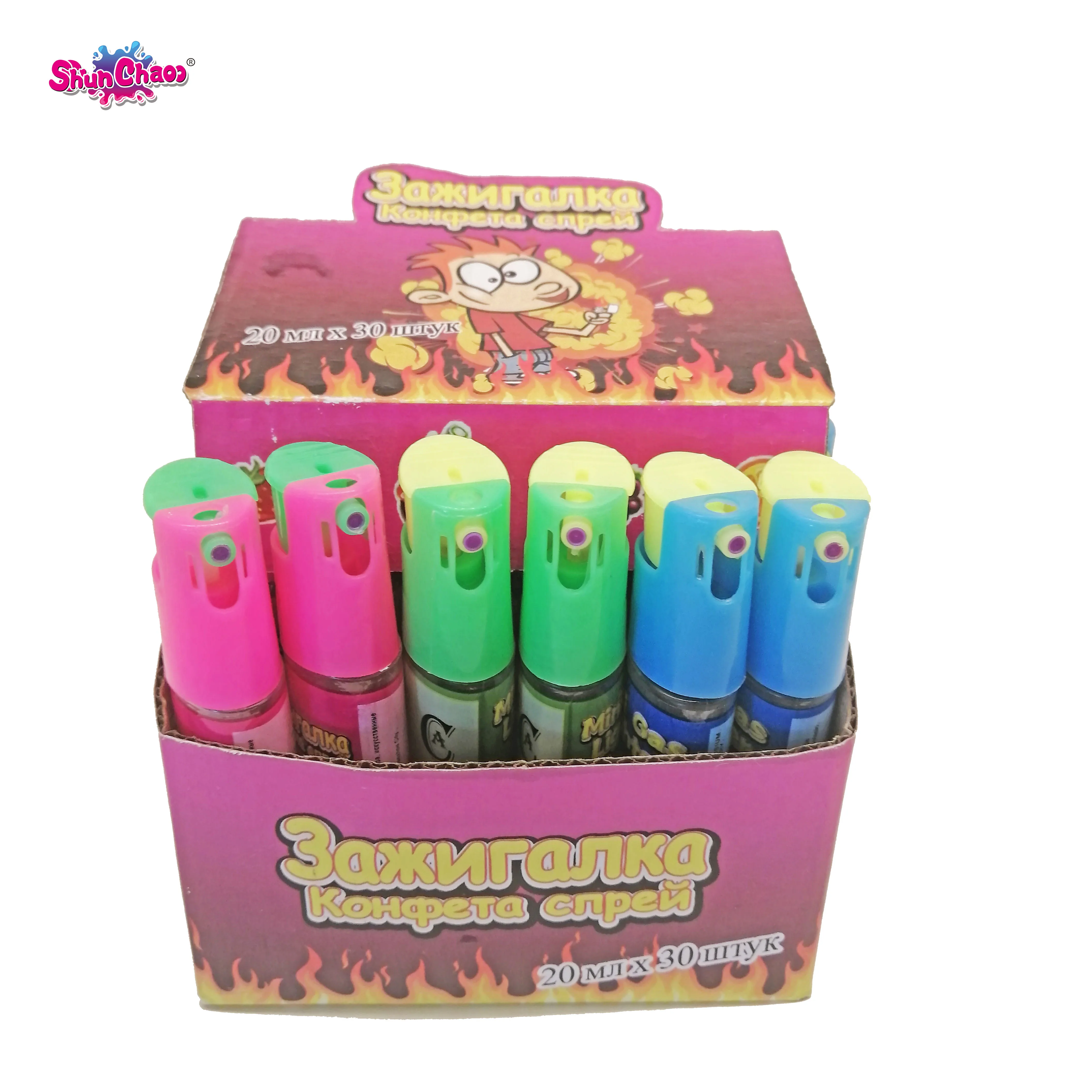 Classic Fashionable lighter Unique Crazy Mixed Fruit Flavor Spray Candies
