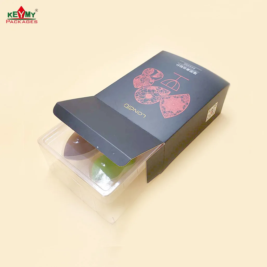 customize transparent blister box with lid for cosmetic products in Shenzhen in paper box