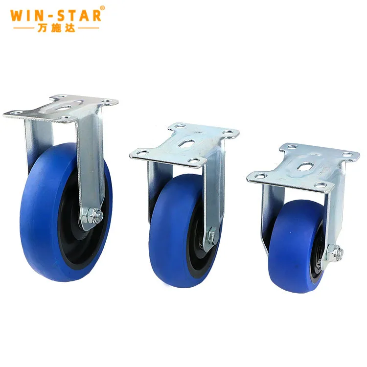WINSTAR Heavy Duty Casters Industrial Wheels Bule Rubber Caster Wheels