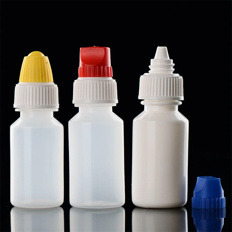 Squeezable Plastic Dropper Bottles Chemical 10ml 15ml 20ml 30ml Transparent Plastic Refillable Eye Dropper Bottles