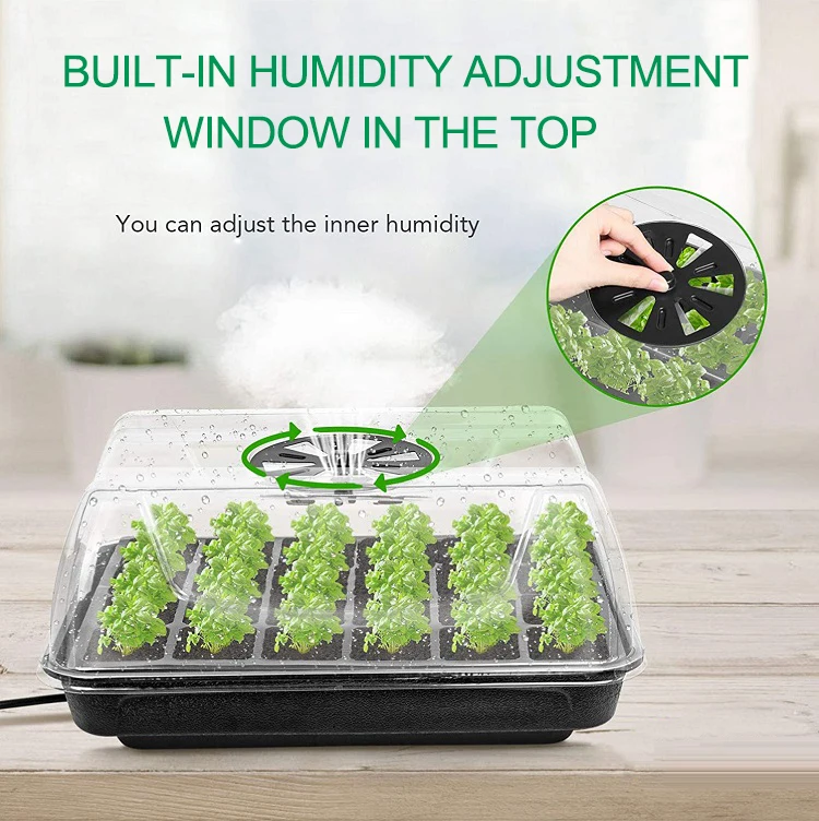 seedling starter trays with Heat Mats Humidity Dome Clear Cell Tray seed Propagator