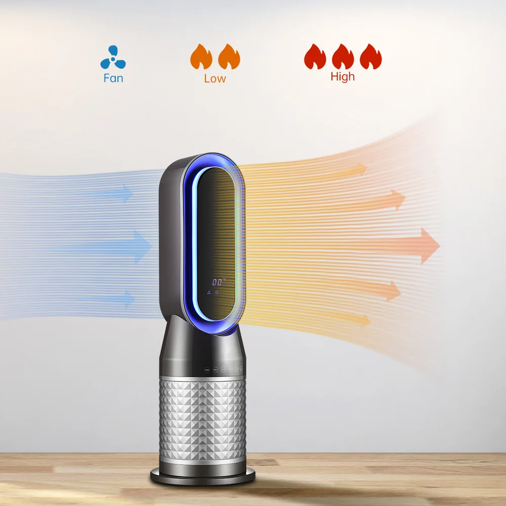 Smart Fan and Warming Dual Purpose 2000W Night Light Office Home House Room Portable Electric Bladeless Fan Heater