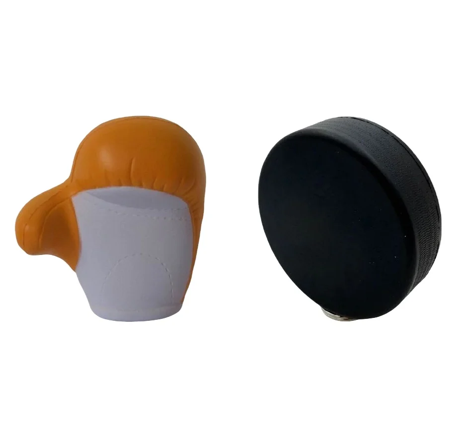 Custom Logo PU Foam Anti Stress Boxing Gloves Hockey Puck Ice Hockey Puck Stress Reliever Boxing Gloves Hockey Puck Stress ball