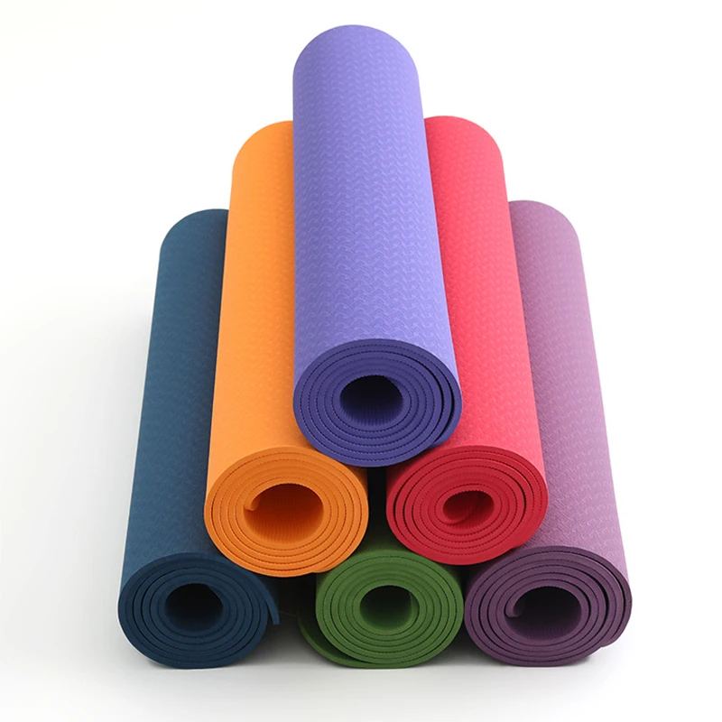 eco-friendly tpe yoga mat manufacturer wholesale price waterproof yoga mat custom one color anti-slip exercise mats for fitness