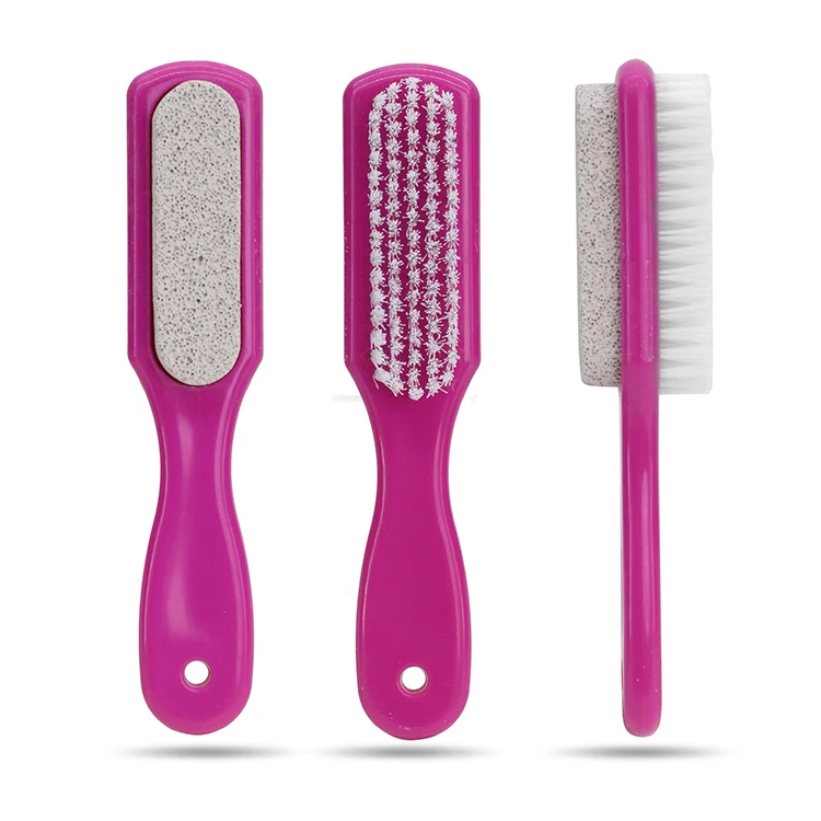 Лучшая 2 в 1 щетка для отшелушивания ног с пластиковой ручкой омертвевшей кожи Пемза щеткой