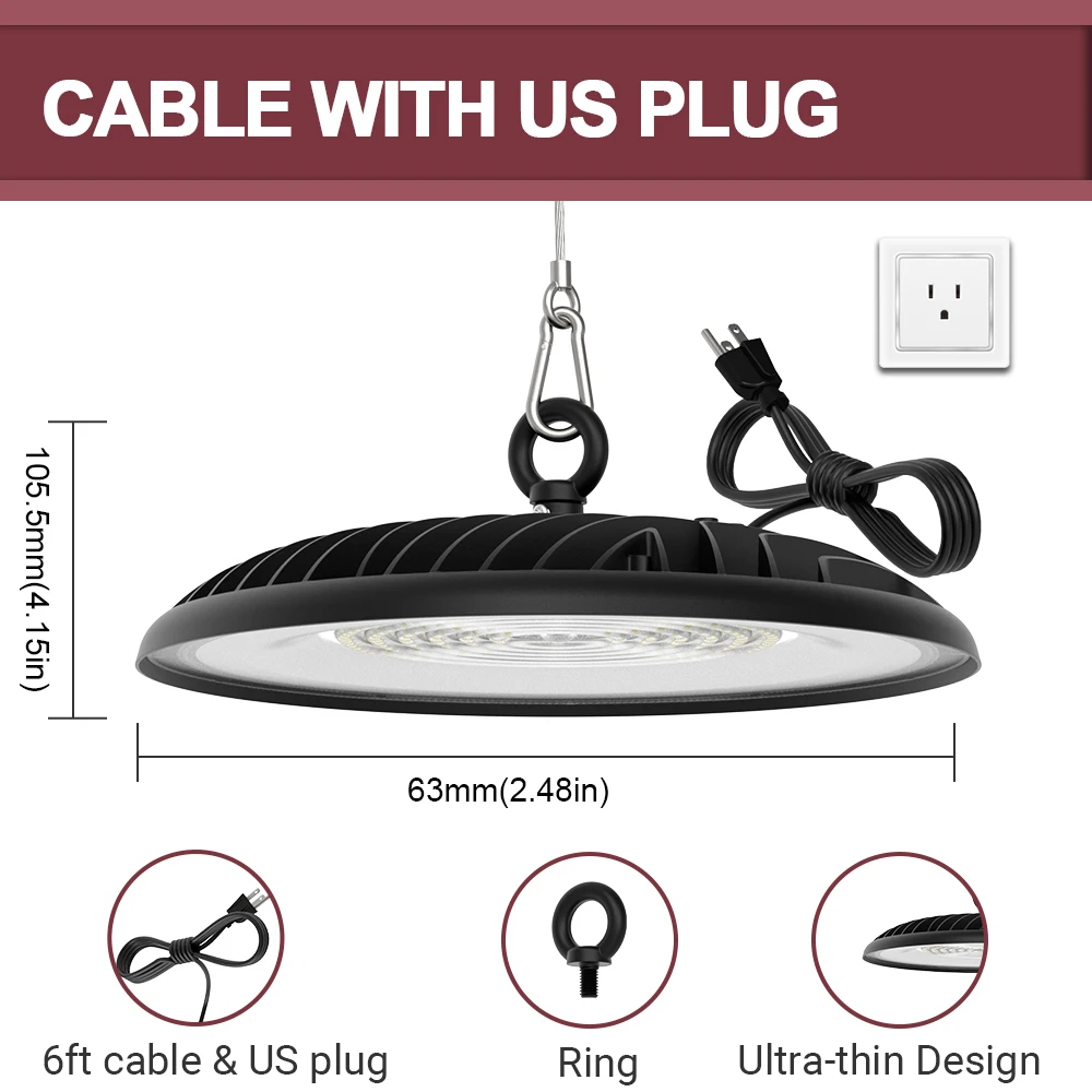 Led UFO 150W 200W 320W Industrial Lighting Highbay Lamp Fixture Warehouse Garage Factory UFO Led High Bay Light