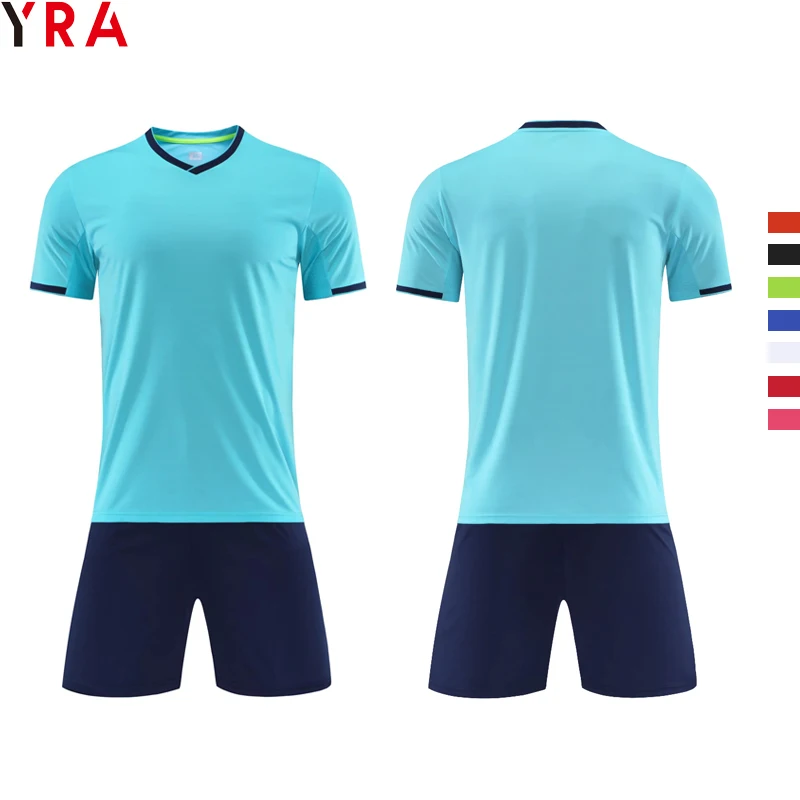 2024 blank green black cheap soccer uniform football shirt maker kids soccer jersey shirt set  uniform boys training uniforms