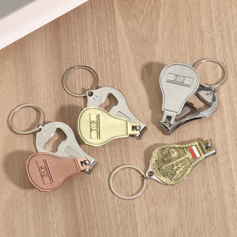 Custom Metal Tourist Souvenir Nail Clippers Keychain Personalizado Nail Scissors Key Ring Holder Accessories
