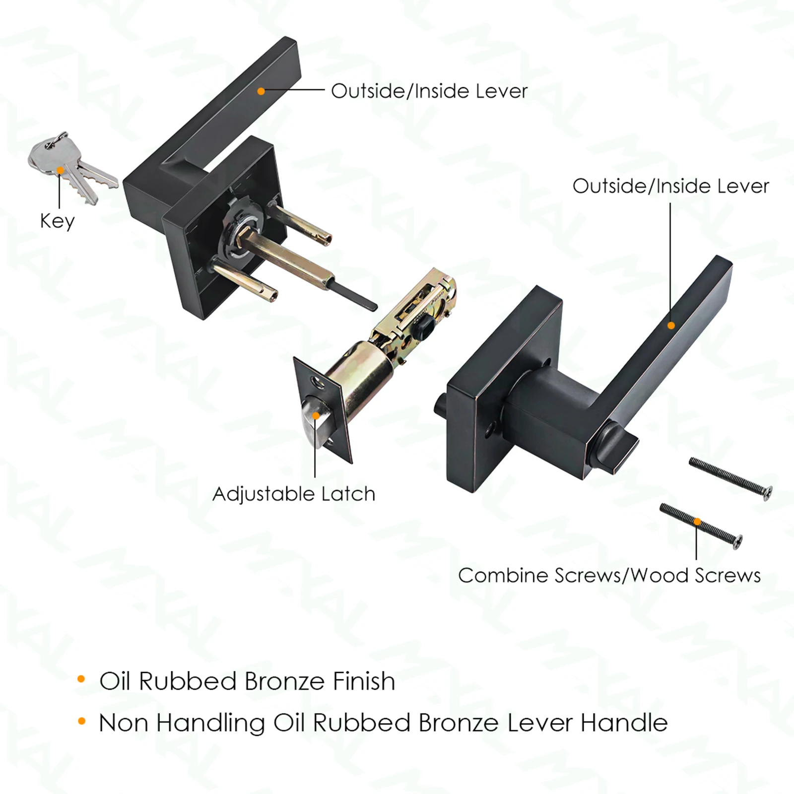 tubular latch black square lever lever door knobs for interior door lock door lever bathroom black